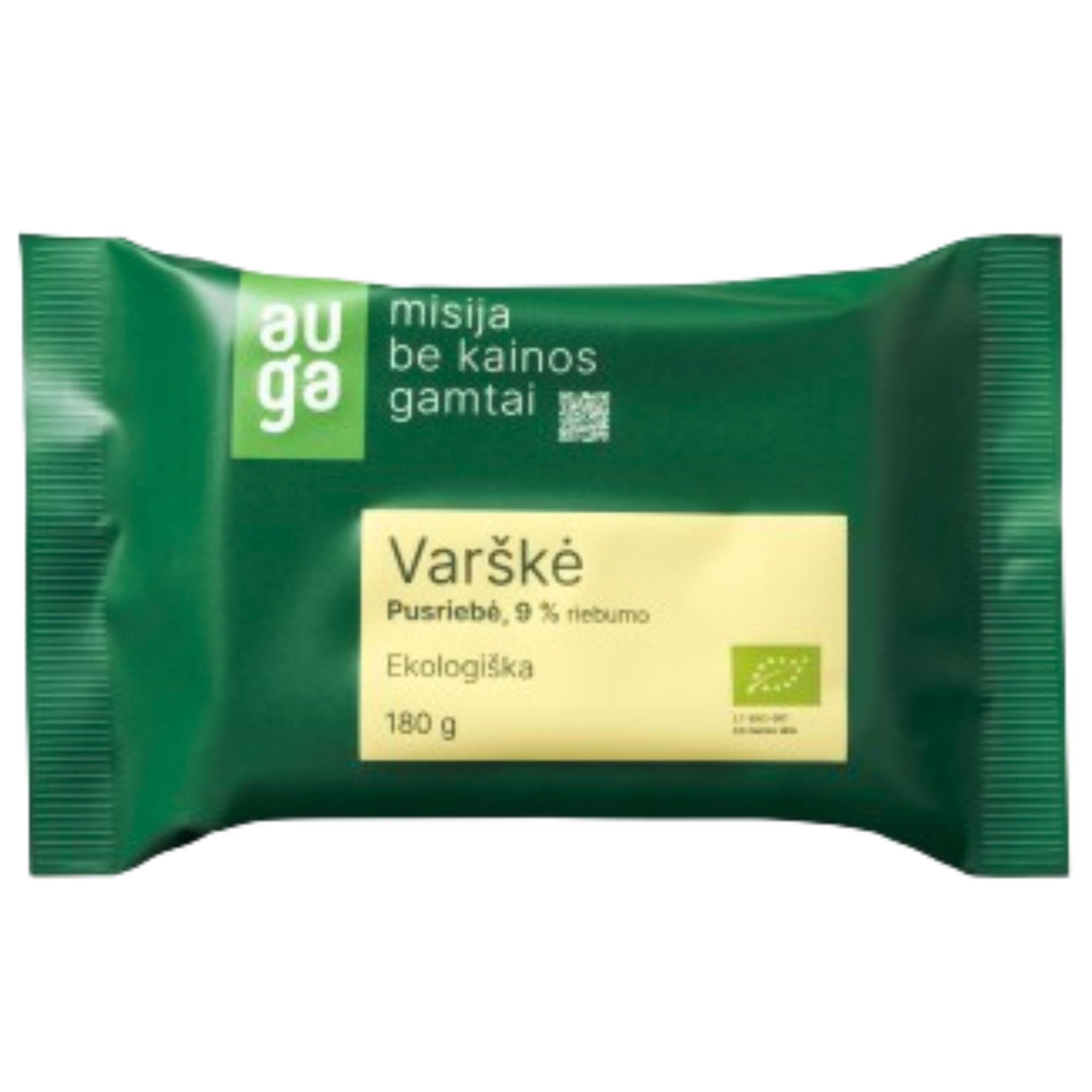 Ekologiška varškė AUGA, 9 % rieb., 180 g