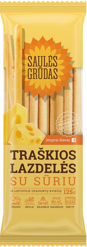 Traškios lazdelės SAULĖS GRŪDAS su sūriu, 125 g