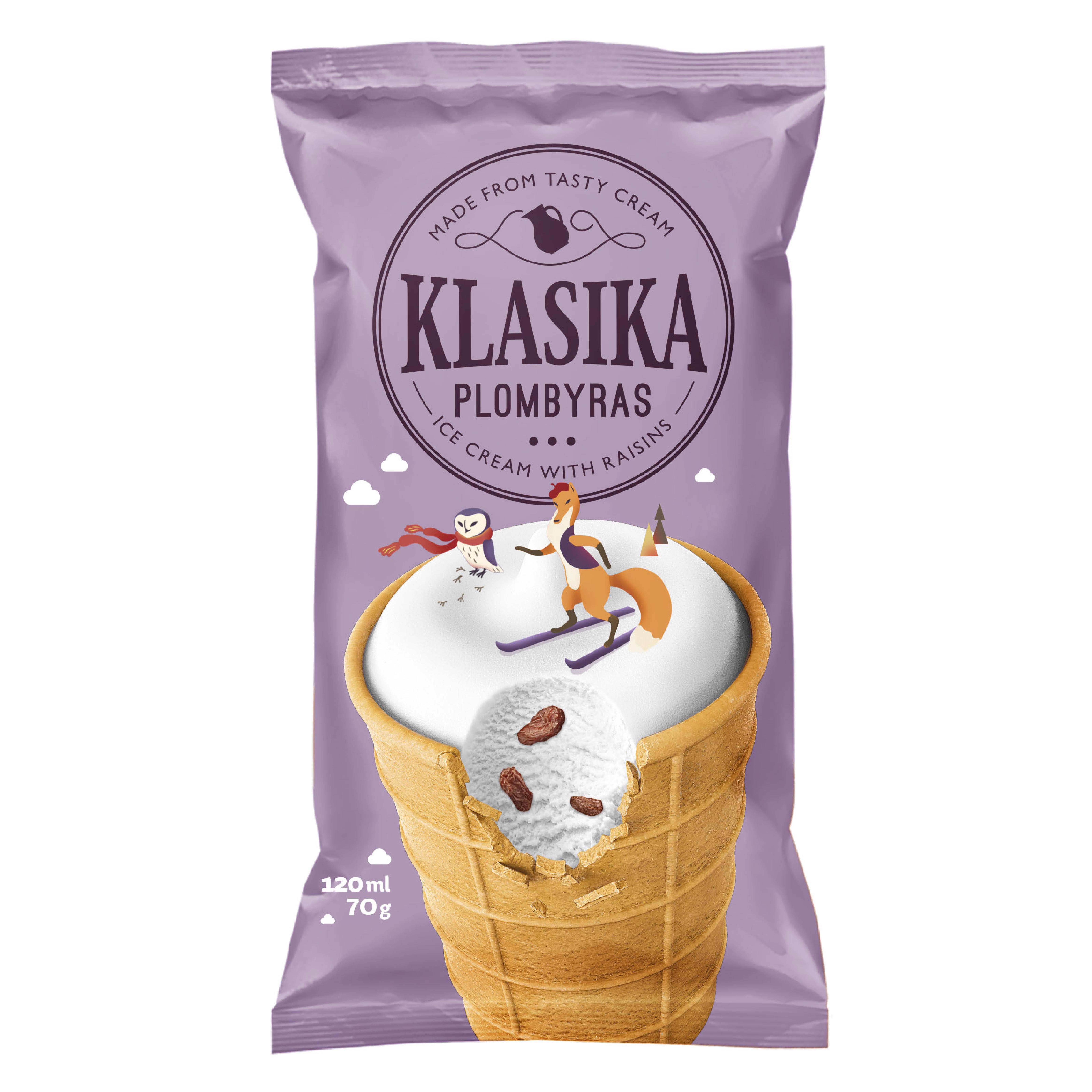 Vanilinis plombyras KLASIKA su razinomis, 70 g