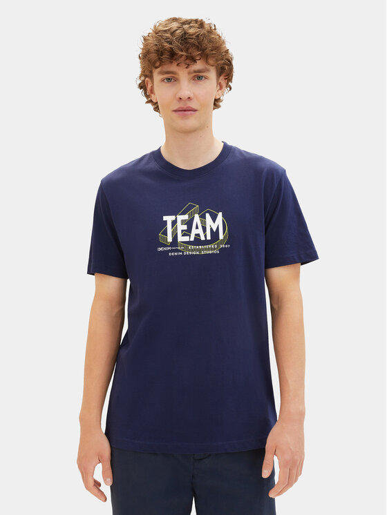 Tom Tailor Denim Marškinėliai · Tamsiai mėlyna