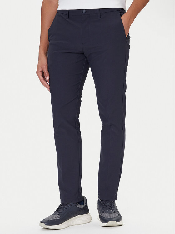 BOSS Medžiaginės kelnės · Tamsiai mėlyna · Slim Fit