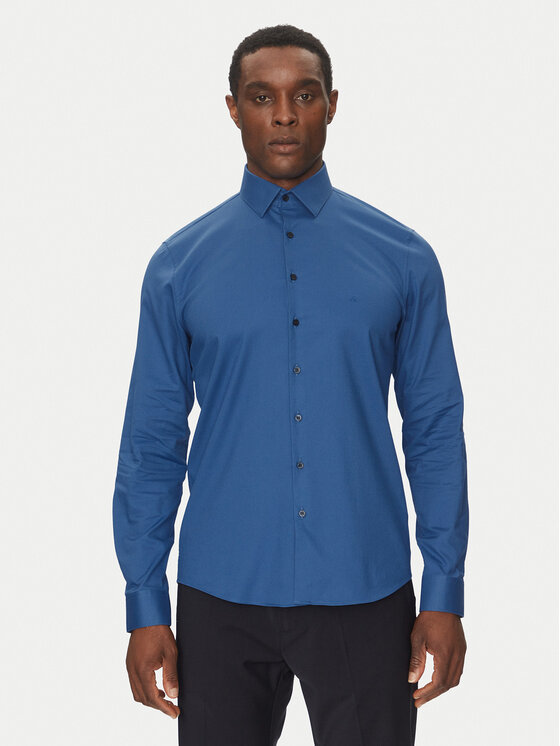 Calvin Klein Marškiniai · Mėlyna · Slim Fit