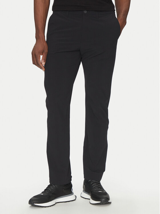 BOSS Medžiaginės kelnės · Juoda · Slim Fit