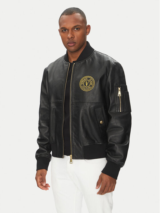Versace Jeans Couture Odinė striukė · Juoda