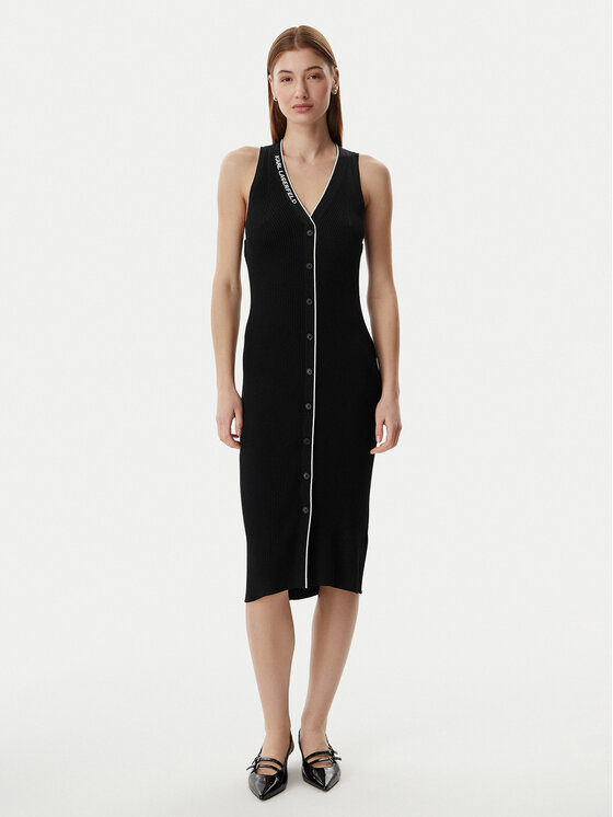 Kodas 20MAY KARL LAGERFELD Trikotažinė suknelė · Juoda · Midi