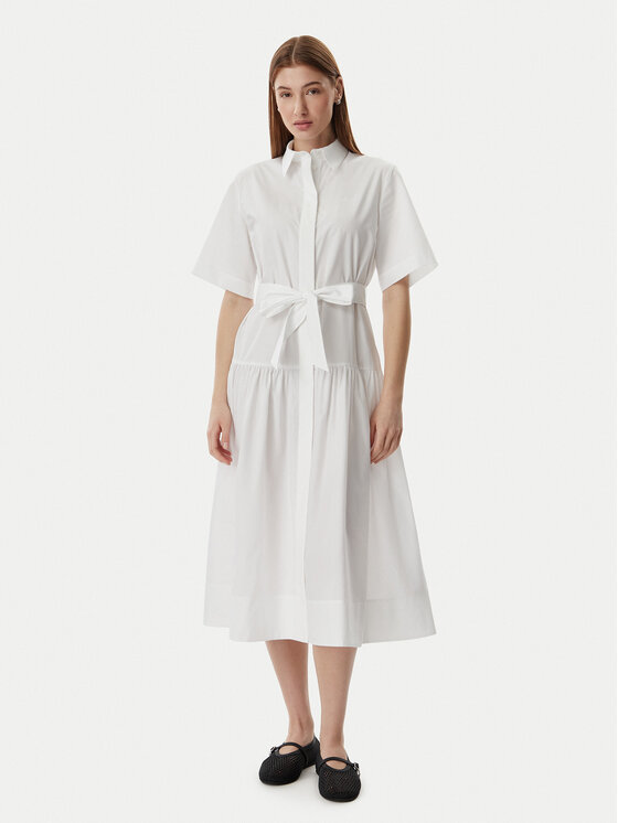 KARL LAGERFELD Marškinių tipo suknelė · Balta · Midi