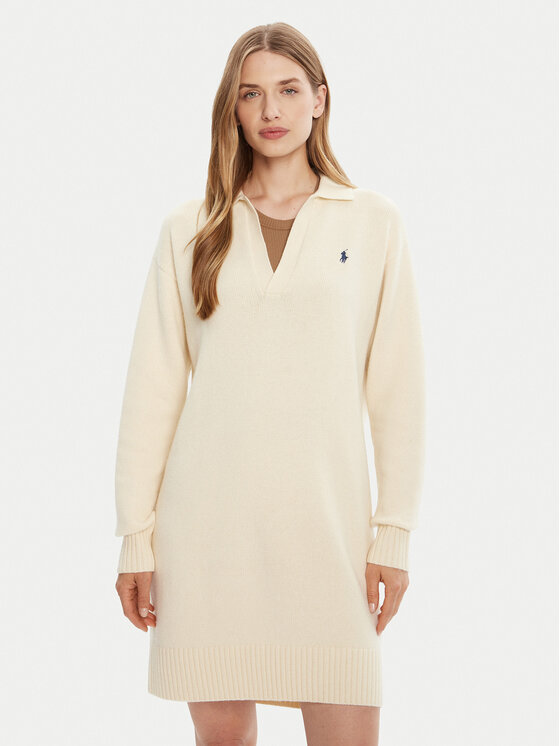 Polo Ralph Lauren Trikotažinė suknelė · Kreminė · Mini