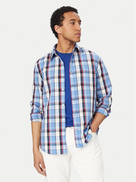 Tommy Jeans Marškiniai · Mėlyna · Regular Fit