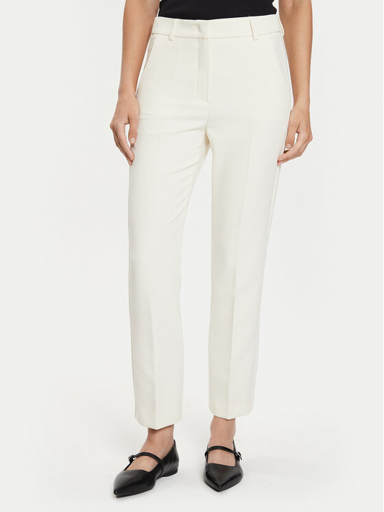 Weekend Max Mara Medžiaginės kelnės · Écru · Regular Fit