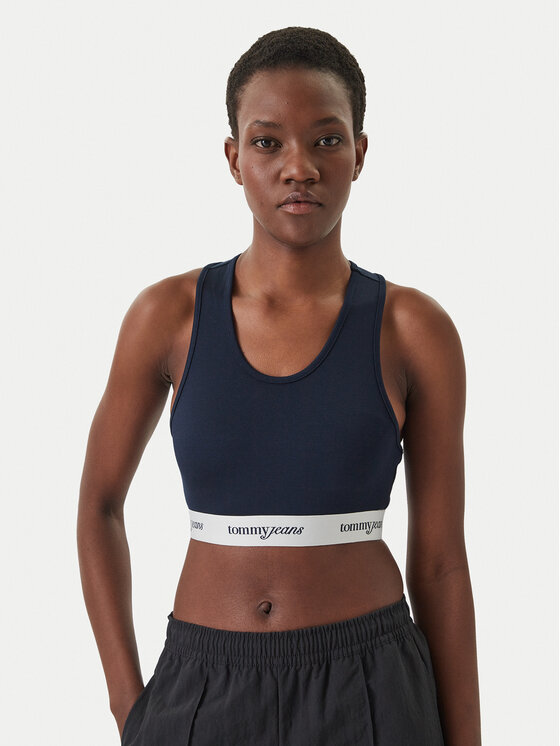 Tommy Jeans Sportinė liemenėlė · Tamsiai mėlyna