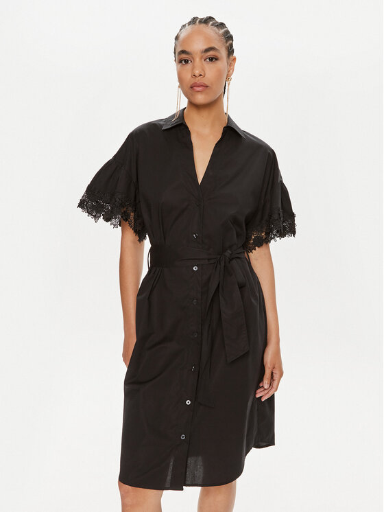 TWINSET Marškinių tipo suknelė · Juoda · Mini