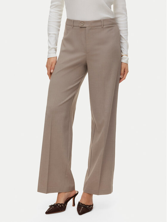 Vero Moda Medžiaginės kelnės · Smėlio · Regular Fit