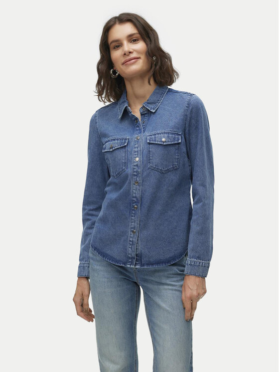 Vero Moda džinsiniai marškiniai  · Tamsiai mėlyna