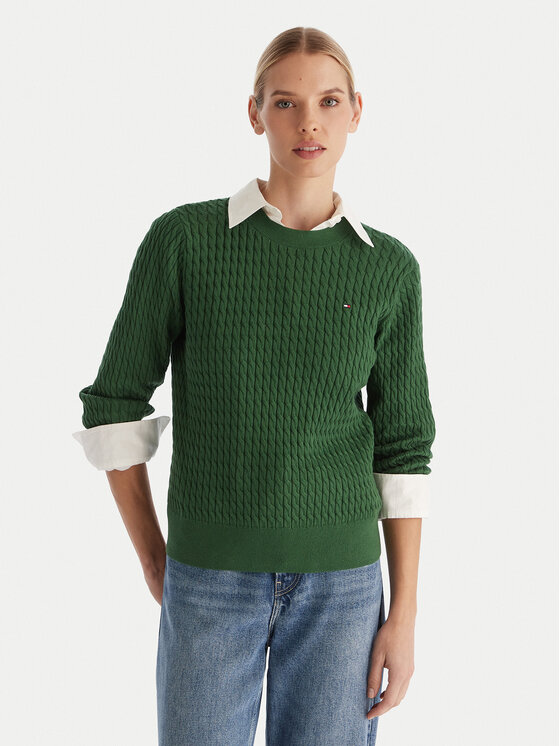 Tommy Hilfiger Megztinis · Žalia · Regular Fit