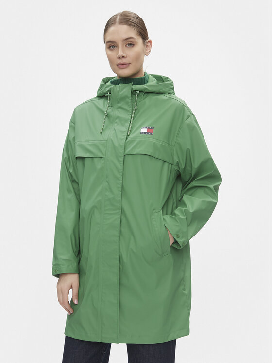 Tommy Jeans Demisezoninė striukė · Žalia