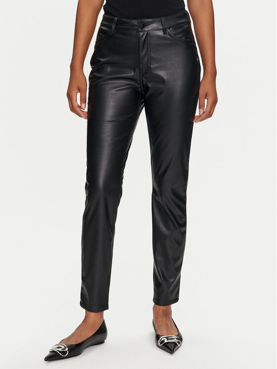 JDY Dirbtinės odos kelnės · Juoda · Skinny Fit