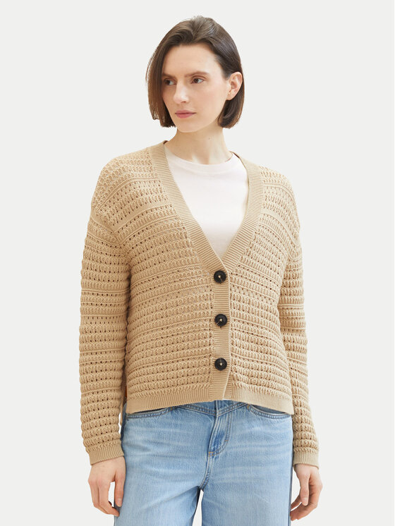 Tom Tailor Kardiganas · Smėlio · Relaxed Fit