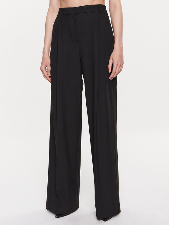 PINKO Medžiaginės kelnės · Juoda · Relaxed Fit