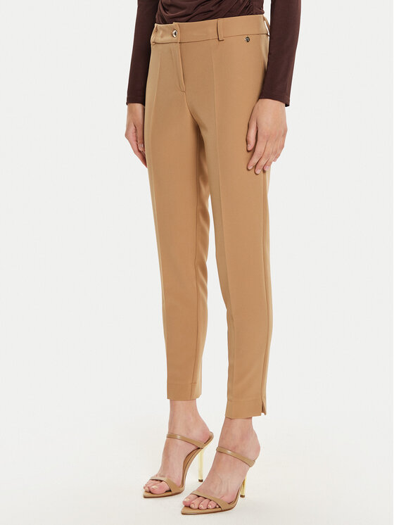 Maryley Medžiaginės kelnės · Ruda · Regular Fit