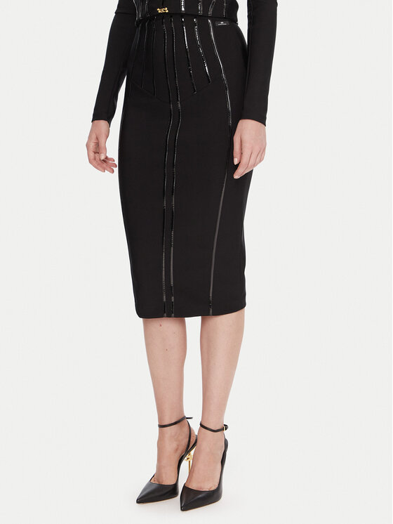 Elisabetta Franchi Tiesus sijonas · Juoda · Midi