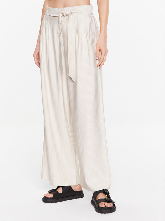 Moss Copenhagen Medžiaginės kelnės · Smėlio · Relaxed Fit