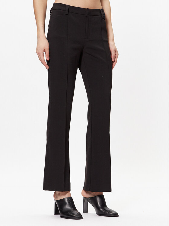 Gina Tricot Medžiaginės kelnės · Juoda · Regular Fit