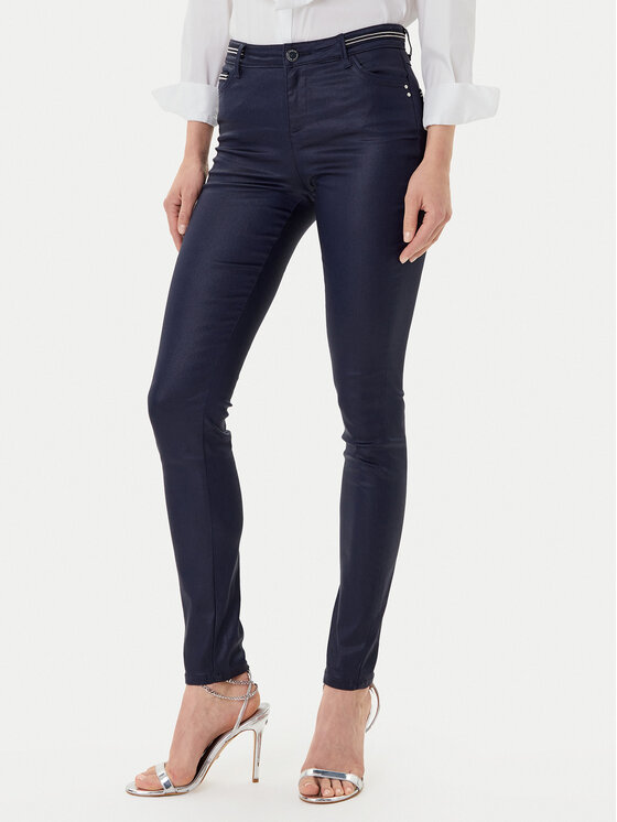 Morgan Medžiaginės kelnės · Tamsiai mėlyna · Slim Fit