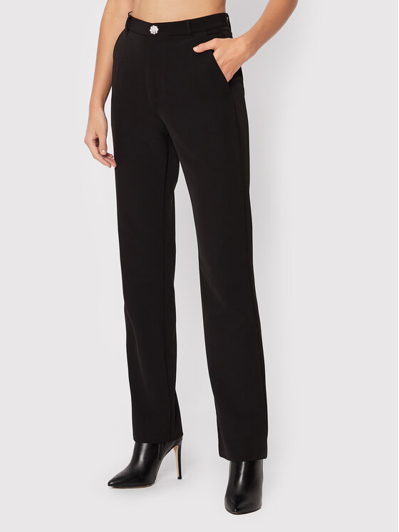 Custommade Medžiaginės kelnės · Juoda · Regular Fit