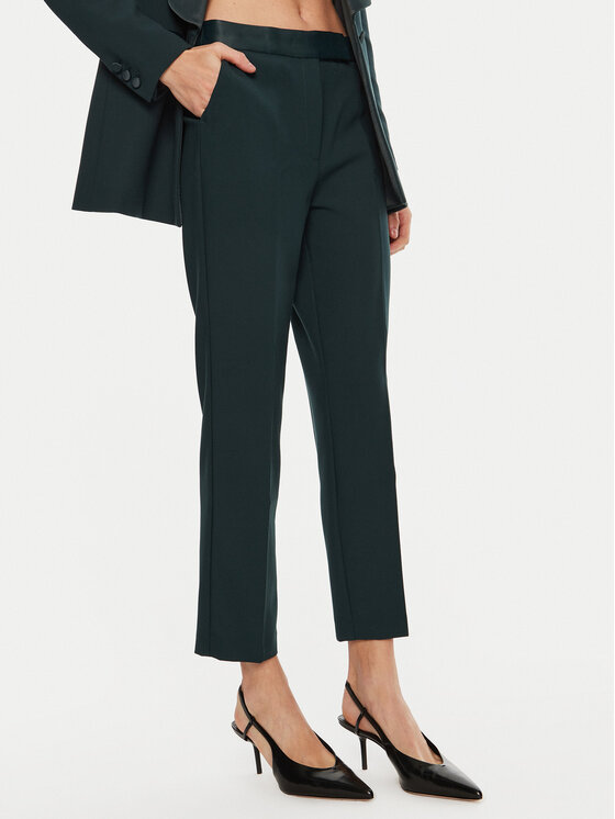 IVY OAK Medžiaginės kelnės · Žalia · Regular Fit