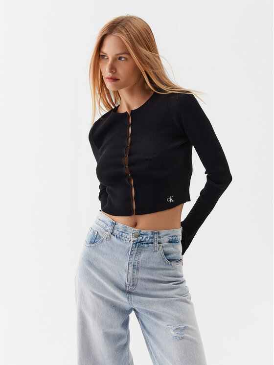 Calvin Klein Jeans Kardiganas · Juoda · Slim Fit