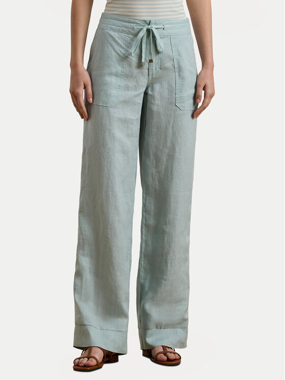 LAUREN RALPH LAUREN Medžiaginės kelnės · Žydra · Regular Fit
