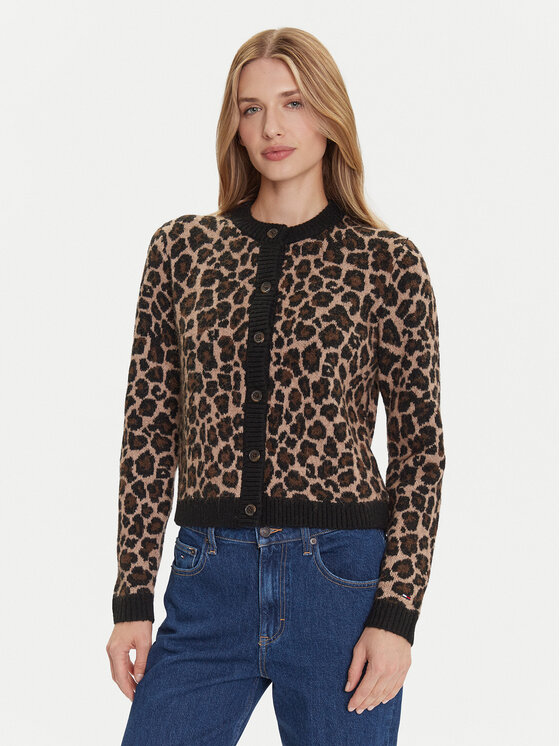 Tommy Jeans Kardiganas · Ruda · Regular Fit