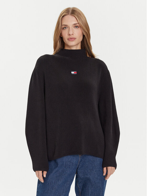 Tommy Jeans Megztinis · Juoda · Relaxed Fit