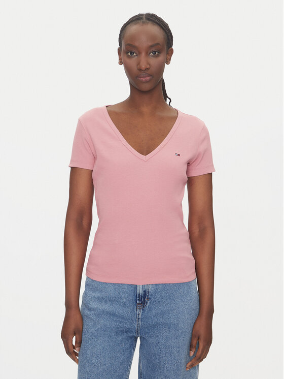 Tommy Jeans Marškinėliai · Rožinė