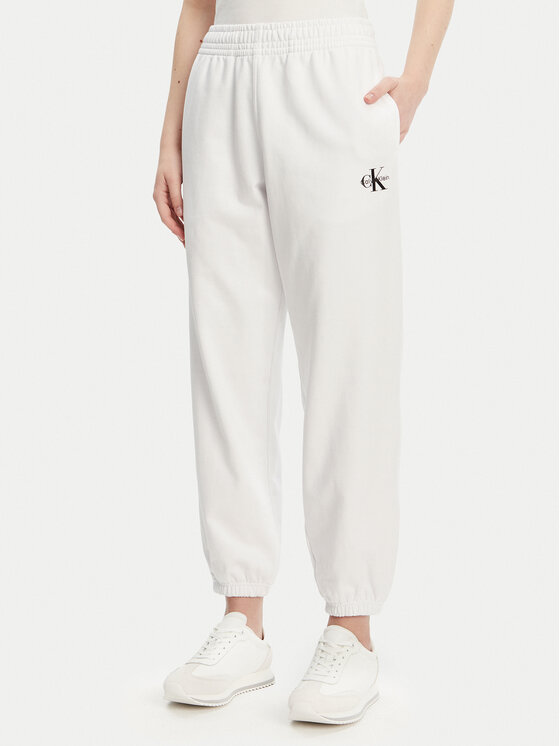 Calvin Klein Jeans Sportinės kelnės · Balta · Regular Fit