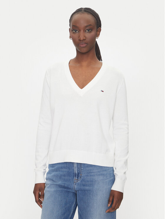 Tommy Jeans Megztinis · Balta · Regular Fit
