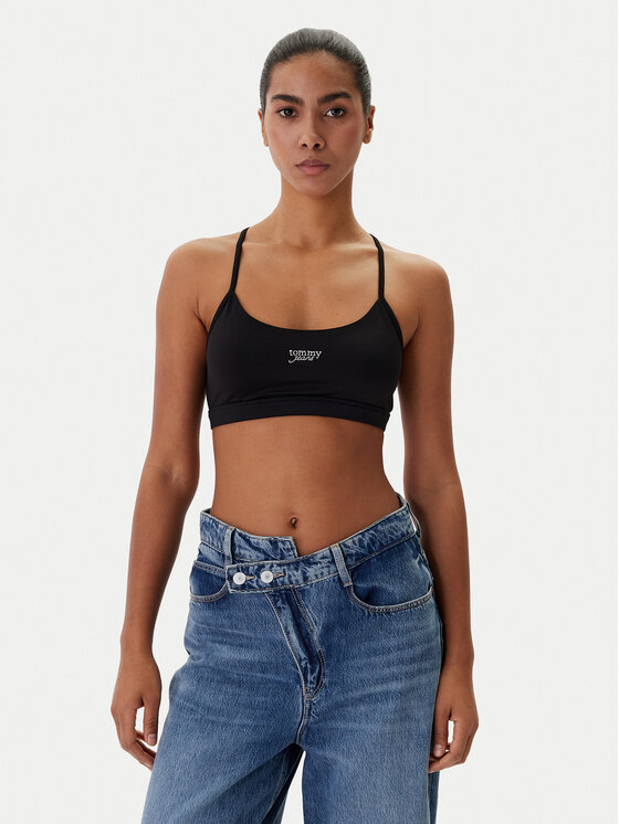 Tommy Jeans Sportinė liemenėlė · Juoda