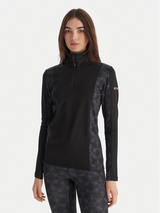 Kodas 20MAY Roxy Termoaktyvus apatinis trikotažas, viršus Daybreak Brushed Half Zip ERJLW03054 Juoda Slim Fit