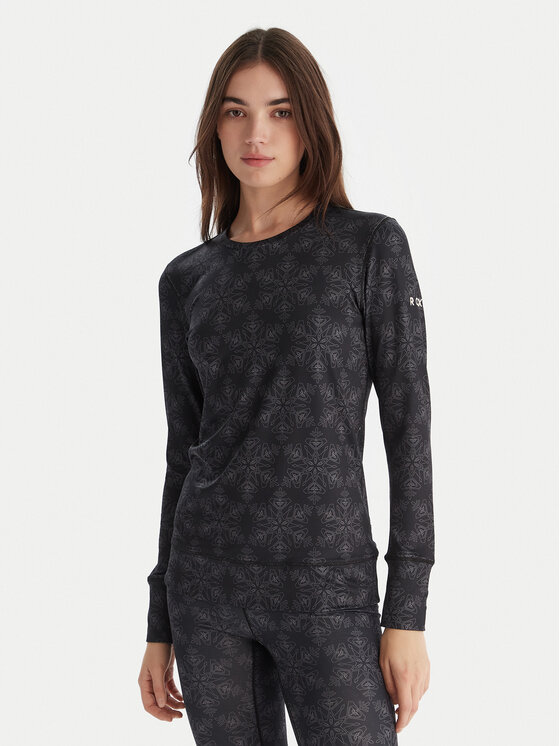 Kodas 20MAY Roxy Termoaktyvus apatinis trikotažas, viršus Daybreak Brushed Top ERJLW03055 Juoda Slim Fit