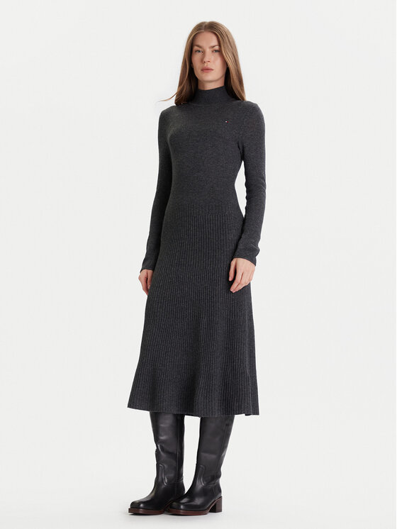 Tommy Hilfiger Trikotažinė suknelė · Pilka · Midi