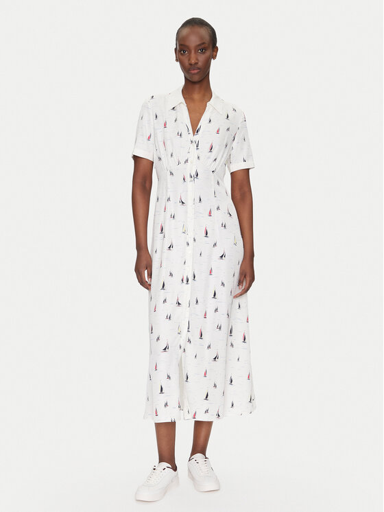 Kodas 20MAY Tommy Hilfiger Marškinių tipo suknelė · Balta · Midi