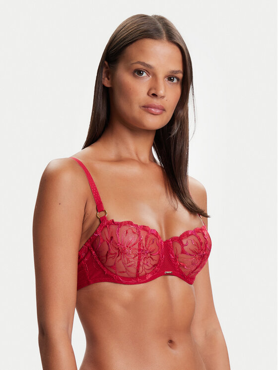 Chantelle Pusiau dengta (balcony bra) liemenėlė · Raudona