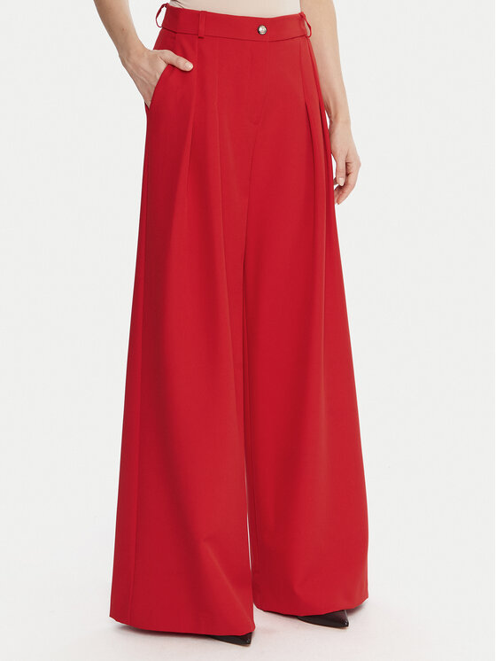 Maryley Medžiaginės kelnės · Raudona · Regular Fit