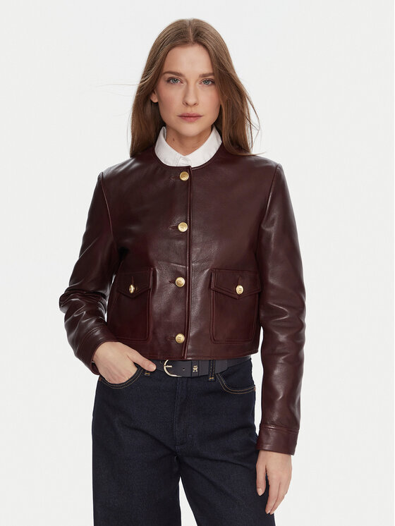 Tommy Hilfiger Odinė striukė · Vyšninė