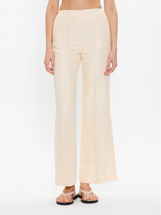 TWINSET Medžiaginės kelnės · Écru · Regular Fit