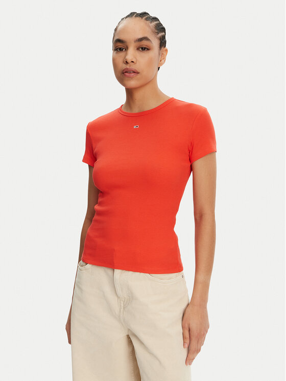 Tommy Jeans Marškinėliai · Oranžinė