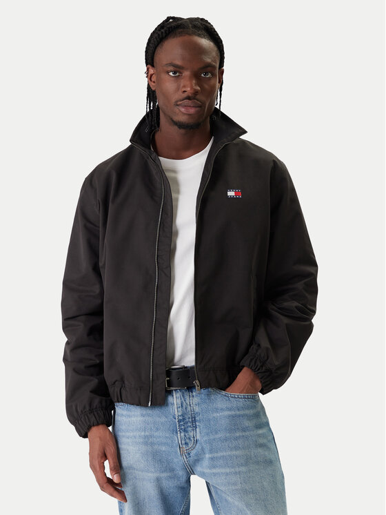 Tommy Jeans Demisezoninė striukė · Juoda