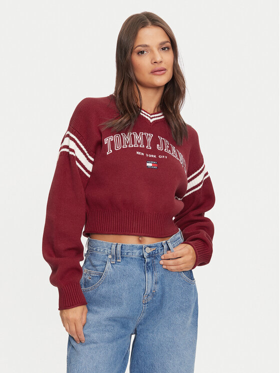 Tommy Jeans Megztinis · Raudona · Relaxed Fit