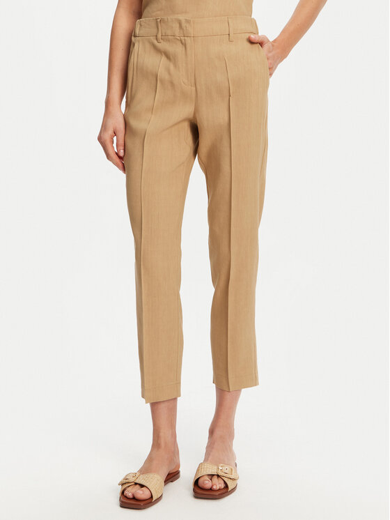 Marella Medžiaginės kelnės · Smėlio · Slim Fit