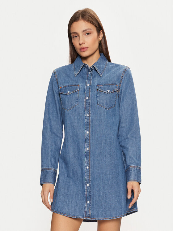 Tommy Jeans Džinsinė suknelė · Mėlyna · Mini